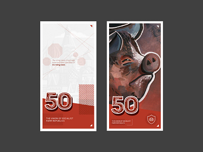 Animal Farm Currency adobe art artist design designer digital gouache graphic design illustrated illustration illustrator painting paintings photoshop portrait sketching typography