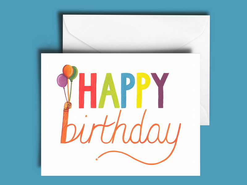 Happy Birthday Greetings Card by Haydn Symons on Dribbble