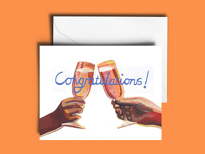 Congratulations Greetings Card art artist card card art congrats congratulation congratulations design digital drawing gouache greeting greeting card greeting cards greetingcard illustration illustrator painting photoshop watercolour