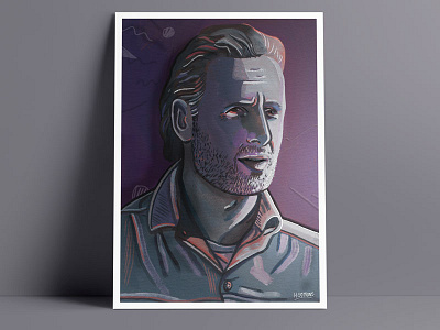 A3 Rick Grimes Art Print - Walking Dead Art