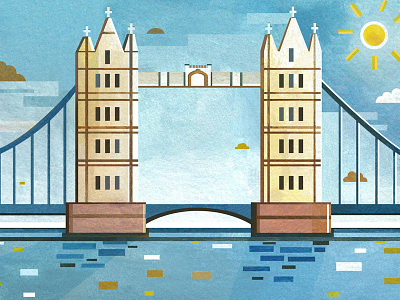 London Bridge Landscape Illustration