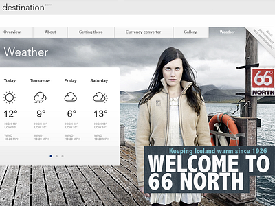 Destination - Weather 66 beta destination iceland north reykjavik sponsored travel weather web design