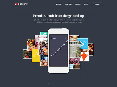 Premise - first slide carousel chart full screen icons india infographic onions phone photos premise slide stack