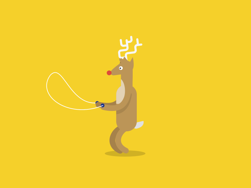 [Gif] Rudolf final prep animal animated gif animation gif google jump loop reindeer santa video yellow youtube
