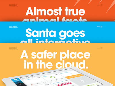 UENO. Case Studies WIP agency bird case study design fitbit google haraldur hero ipad layout santa website