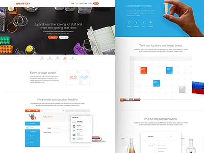 Quartzy : Inventory easy excel freezer hand inventory lab landing page science scientist sign up support tour