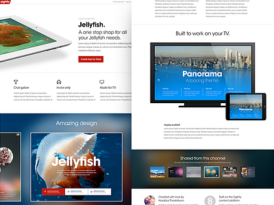 Eigthly : App Landing Page app channel create eightly invite jellyfish platform publishing share tv