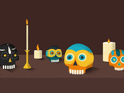 Google : Día de Muertos candles day of the dead día de muertos google illustration skull