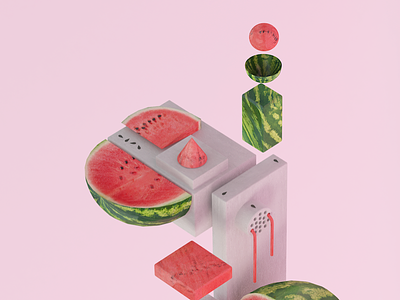 Ueno Rebrand : Watermelons. art branding floating ueno watermelon