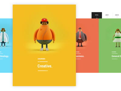 Skilledup : Nav 3d business creative education hover menu people skilledup