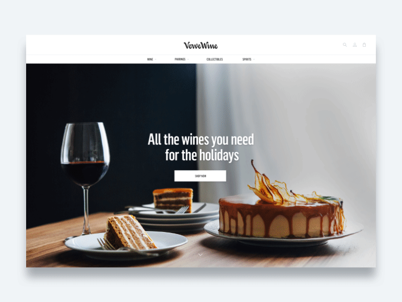 Verve Wine Launches animation design e commerce homepage responsive typography ui ux wine