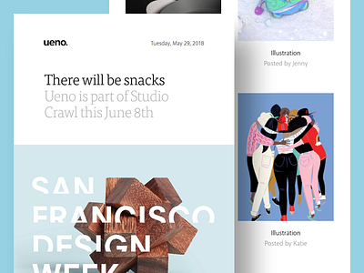 Ueno Newsletter : May 29th 2018 design email newsletter san francisco week