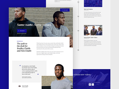 Chubb Cousins NFL Campaign football sports ui ux web