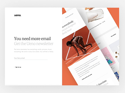 New Ueno Newsletter signup page