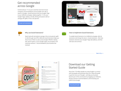 Google+ Business #2 book business clean gmail google landing nexus open shadows web design