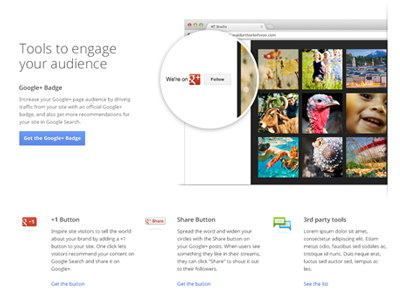 G+ Business - Resources 1 audience business button google landing page resources share tools
