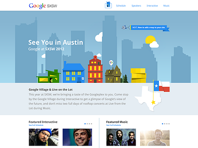 Google SXSW android austin developers engine flag google home illustration maps navigation responsive skyline sxsw texas