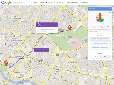 Google - More than a map - Routing api cycling drag google map maps api more than a map pins routing