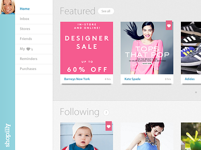 Shopilly - Home clothes fashion featured feed following grid heart inbox like shopilly shopping