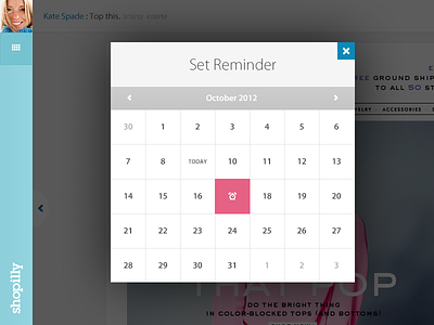 Reminder calendar overlay pink reminder shopilly shopping