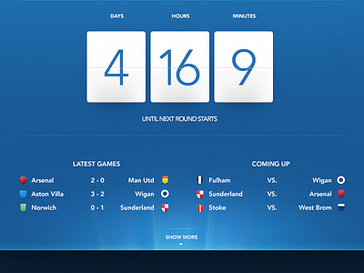 Countdown - WIP blue countdown football light shields soccer sports teams
