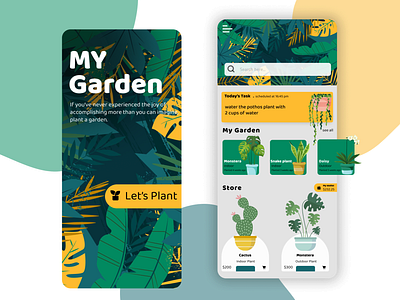 Gardening App Concept adobe xd app design illustration ui ux