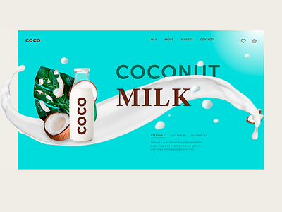 Concept for coconut milk design illustration typography ui uidesign ux uxdesign uxui web website