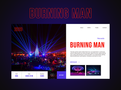 Burning Man burning man design minimal typography ui uidesign ux uxdesign uxui web website