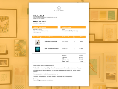 Daily UI #017 Email Receipt