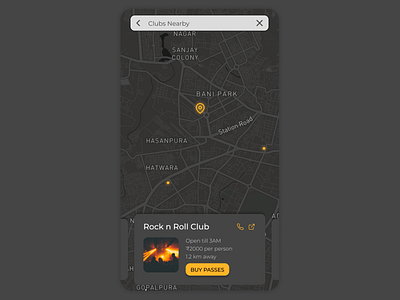 Daily UI 029 app design app ui club daily ui 029 dailyui dark mode dark ui figma map maps ui ui inspiration uidesign uiux ux uxdesign