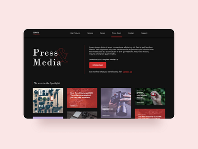 Daily UI 051 Press Page camera website daily ui 051 figma design press and media press page ui design web design webpage website website design website ui