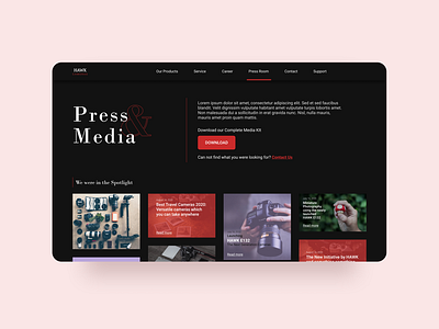 Daily UI 051 Press Page camera website daily ui 051 figma design press and media press page ui design web design webpage website website design website ui