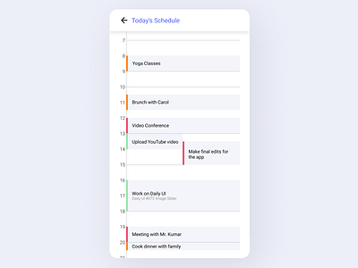 Daily UI 071 app app design app ui daily schedule daily ui daily ui 071 dailyui dailyuichallenge figma schedule schedule app ui design ui ux uidesign uiux