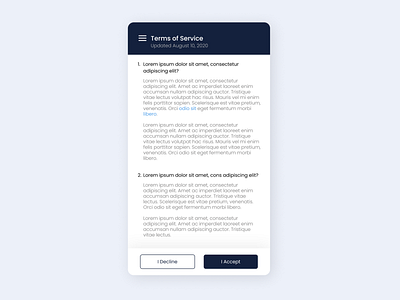 Daily UI 089 Terms of Service