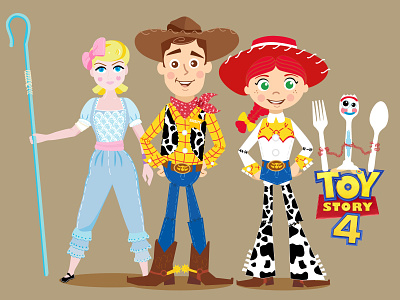 Character Toy Story 4 / Woddy & Jessie cartoon cute design designer illustration jessie kids art kids illustration toy story vector woody