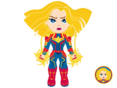 Captain Marvel captain marvel cartoon cute design illustration kids art kids illustration vector