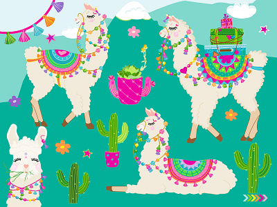 Llama / Lhama cartoon cute design designer illustration kids art kids illustration lhama llama vector