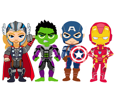 Avengers avengers avengersendgame captain america cartoon design designer freelance hulk illustration iron man kids art kids illustration thor vector