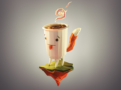 DoubleB mascot 3d 3ds max coffee illustration lowpoly render