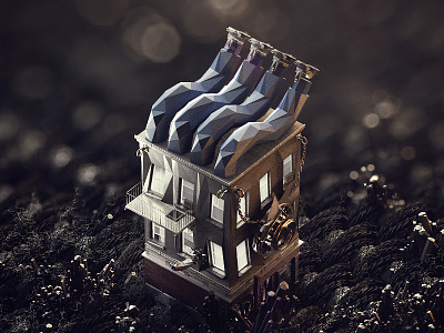 Noir 3d house low noir poly