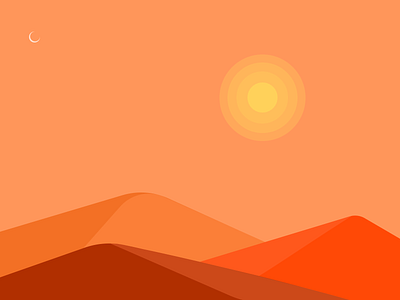 Desert. desert design graphic design illustration moon sand sun