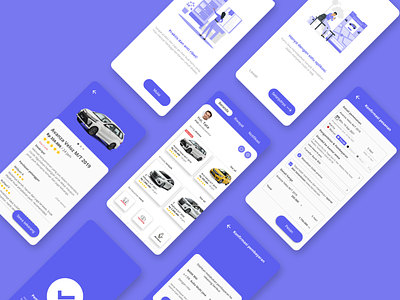 Rentcar app design apps blue branding car car rent concept design exploration explore honda mobile rent rent car toyota ui