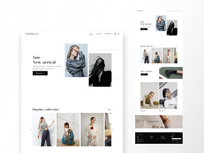 Minimalist clothing landing page