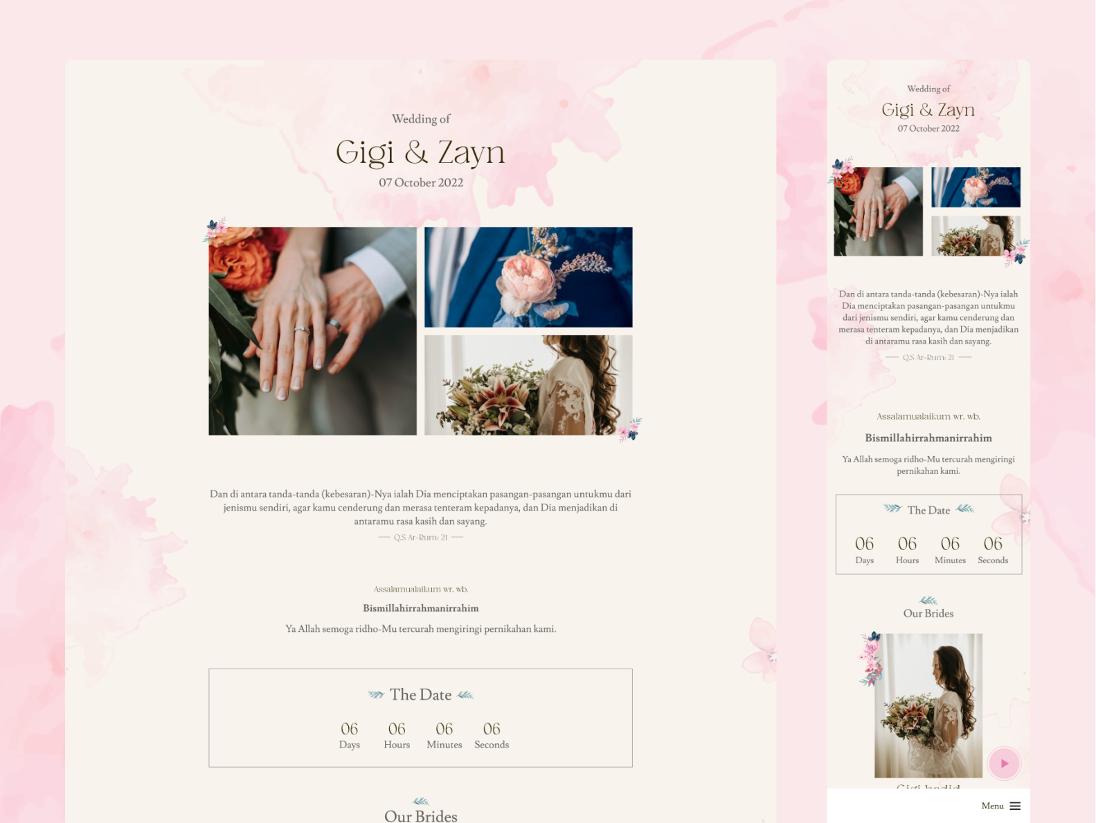 Pastel Flower Digital Invitation by Tata Feraro Mukarram on Dribbble