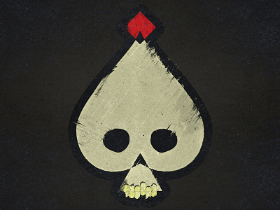 Skull of Spades cards dark death distressed illustration red skull