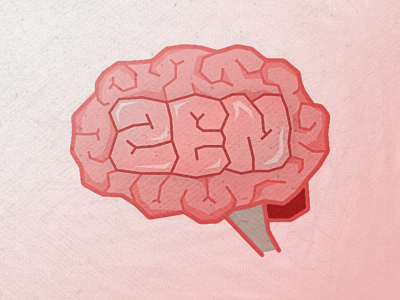 Zen brain illustration pink typography