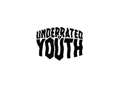 Underrated Youth | Logo Design 2d adobe illustrator badge black brand identity branding concept flat lettering logotype minimalist music type typography