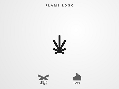 Flame | Daily Logo Challenge #10 art branding burn camp camping creative dailylogochallenge design fire flame flame logo icon logo minimal minimalism wood