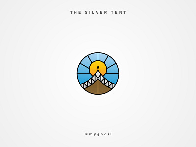 The Silver Tent | Logo Concept art branding camp camping clouds colorful creative dailylogo design glamping icon inspiration logo minimal sky sun tent tents