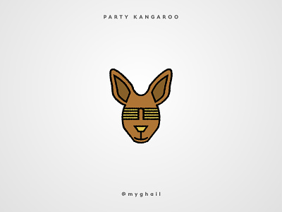 Party Kangaroo | Daily Logo Challenge #19 animal art australia australian branding creative dailylogochallenge design freelance freelancer icon inspiration kangaroo logo logos